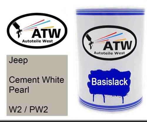 Jeep, Cement White Pearl, W2 / PW2: 500ml Lackdose, von ATW Autoteile West.